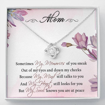 To My Mom Love Knot Necklace Message Card - Thegiftio UK