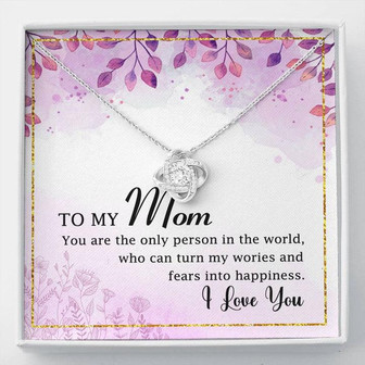 To My Mom Love Knot Necklace Message Card - Thegiftio UK