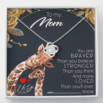 To My Mom Love Knot Necklace Message Card - Thegiftio UK