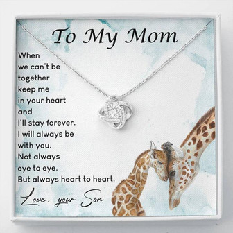 To My Mom Love Knot Necklace Message Card - Thegiftio UK