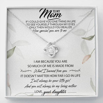 To My Mom Love Knot Necklace Message Card - Thegiftio UK