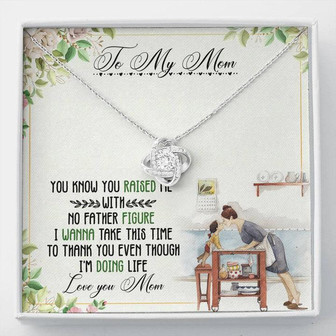 To My Mom Love Knot Necklace Message Card - Thegiftio UK