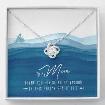To My Mom Love Knot Necklace Mother's Day Message Card Gift From Daughter - Thegiftio