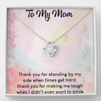To My Mom Love Knot Necklace Mother's Day Message Card - Thegiftio