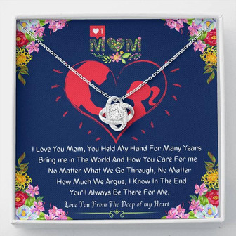 To My Mom, Mom Necklace, Mothers Day Gift For Mom, Mom Birthday Gift, Mom Gift From Daughter, Love Knot Necklace - Thegiftio UK