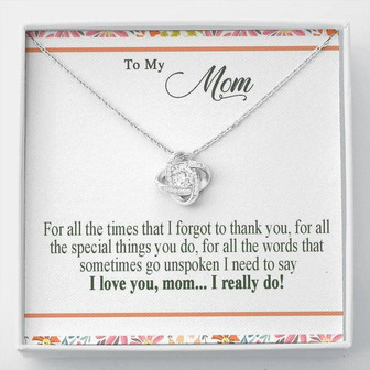 To My Mom Necklace Mother's Day Gift, Mother Necklace, Mom Thank You Gift, Birthday Christmas Present, Love Knot Necklace - Thegiftio UK