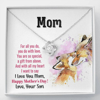 To My Mom Thanks For All You Do With Love Mother's Day Gift Love Knot Necklace - Thegiftio UK