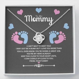 To My Mommy From Your Tummy Gift For Pregnant Wife Love Knot Necklace - Thegiftio