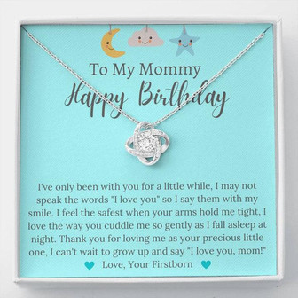 To My Mommy Happy Birthday - Love Knot Necklace - Love, Your Firstborn - Thegiftio