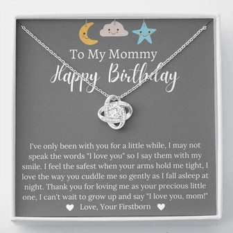 To My Mommy Happy Birthday - Love Knot Necklace - Love, Your Firstborn - Thegiftio
