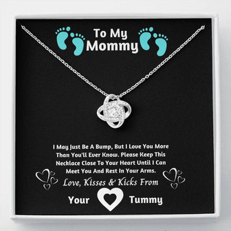 To My Mommy I Can't Wait To Meet You Love Knot Necklace - Love Bump 1 - Thegiftio UK