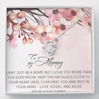 To My Mommy Necklace, To My Mommy Message Card Jewelry,To My Mom Love Knot Necklace,Custom Necklace For Mom, Mommy Birthday Necklace Gifts - Thegiftio