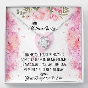 To My Mother In Law - Thank You For Raising The Man Of My Dreams - Love Knot Necklace - Thegiftio UK