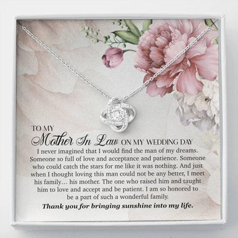 To My Mother In Law On My Wedding Day - Love Knot Necklace - Thegiftio UK