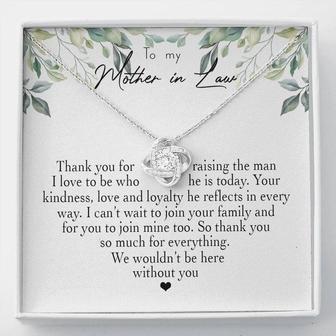 To My Mother In Law Thank You For Raising The Man I Love Love Knot Necklace - Thegiftio UK