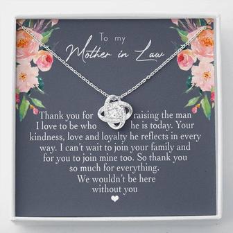 To My Mother In Law Thank You For Raising The Man I Love Love Knot Necklace - Thegiftio UK