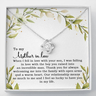 To My Mother In Law When I Fell In Love With Your Son Love Knot Necklace - Thegiftio UK