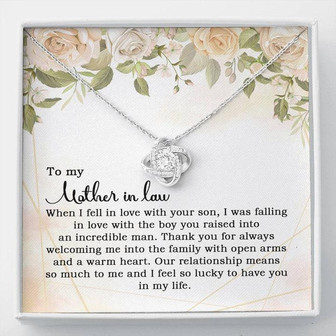 To My Mother In Law When I Fell In Love With Your Son Love Knot Necklace - Thegiftio UK