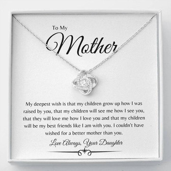 To My Mother Love Knot Necklace From Daughter - My Wish - Thegiftio