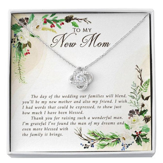 To My New Mom Of The Wedding, Love Knot Necklace Gift - Thegiftio
