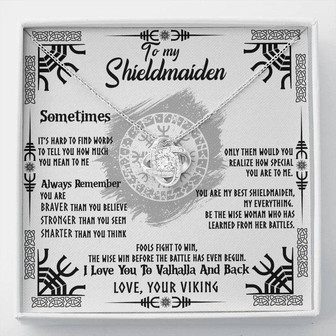 To My Shieldmaiden Love Knot Necklace Gift - Love, Your Viking , Wife Gift, Anniversary Birthday Gift, Gift For Girlfriend - Thegiftio UK