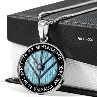 To My Shieldmaiden Love Knot Necklace, Norse Jewelry, Gift For Her, Viking Gift, To Valhalla And Back, Gift From Husband, Viking Jewelry - Thegiftio