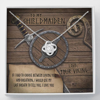 To My Shieldmaiden Love Knot Necklace, Viking Wife Gift, Anniversary Birthday Gift, Gift For Soulmate - Thegiftio UK