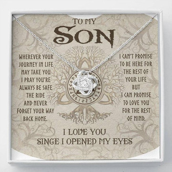 To My Shieldmaiden Love You To Valhalla And Back Love Knot Necklace, Wife Gift, Girlfriend Gift, Viking Gift - Thegiftio UK