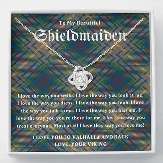 To My Shieldmaiden, Love You To Valhalla, Viking Gift, Personalized Viking Gifts, For Viking Wife, Viking Girlfriend Gift, Love Knot Necklace - Thegiftio UK