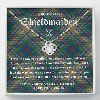 To My Shieldmaiden, Love You To Valhalla, Viking Gift, Personalized Viking Gifts, For Viking Wife, Viking Girlfriend Gift, Love Knot Necklace - Thegiftio UK