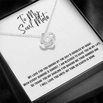 To My Soul Mate Love Knot Necklace & Message Card Gift Set - Thegiftio UK