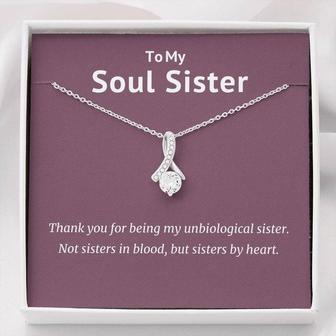 To My Soul Sister & Best Friend, Soul Sister Necklace, Best Friend Gift, Thank You Gift For Friend, Soul Sister Gift, Best Friend Gifts, To My Soul Sister Necklace, Love Knot Necklace, Unbiological Sister Gift, Long Distance Friendship Gift - Thegiftio UK