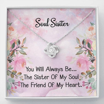 To My Soul Sister Gift Love Knot Necklace , Cute Sister Birthday Present, Chrismtas Gift, Sister Gift - Thegiftio UK
