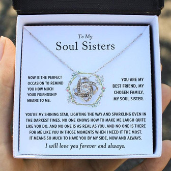 To My Soul Sisters - I Will Love You Forever And Always - Love Knot Necklace - Thegiftio UK