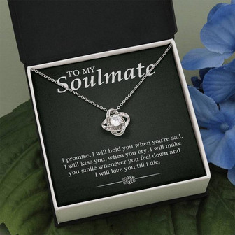 "To My Soulmate" - Silver Love Knot Necklace - Thegiftio UK
