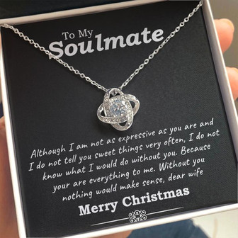 "To My Soulmate" - Silver Love Knot Necklace - Thegiftio UK