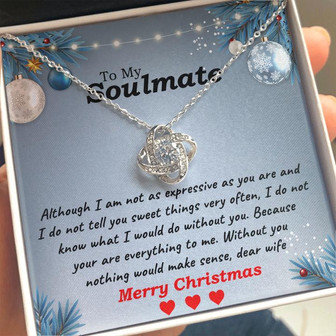 "To My Soulmate" - Silver Love Knot Necklace - Thegiftio UK