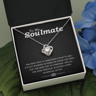 "To My Soulmate" - Silver Love Knot Necklace - Thegiftio UK