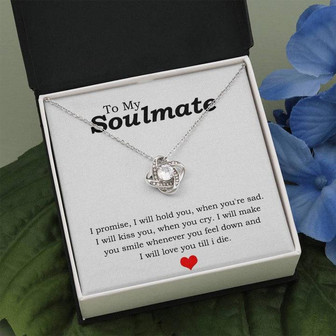 "To My Soulmate" - Silver Love Knot Necklace - Thegiftio UK