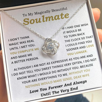 "To My Soulmate" - Silver Love Knot Necklace - Thegiftio UK