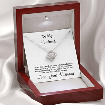 "To My Soulmate" Love Knot Necklace In White Gold - Thegiftio