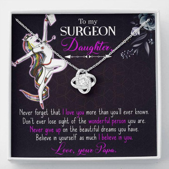 To My Surgeon Daughter - Belive In Yourself As Much I Believe In Your - Love Knot Necklace - Thegiftio UK
