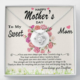 To My Sweet Mom Gift Necklace, Happy Mother's Day Gift, Mother's Day Necklace, Gift For Mother, Jewelry Gift For Mom, Love Knot Necklace - Thegiftio UK