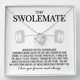 To My Swolemate - Squat Without You - Love Knot Necklace - Thegiftio UK