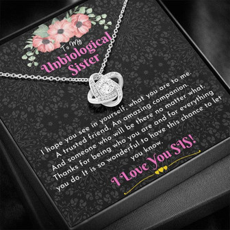 To My Unbiological Sister Love Knot Necklace _ Gift To Best Friend _ Soul Sister _ Sister In Law - Thegiftio UK