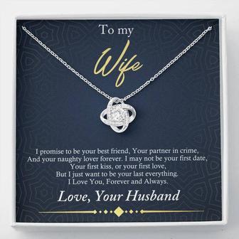 To My Wife - Forever & Always - Love Knot Necklace Cz - Thegiftio UK