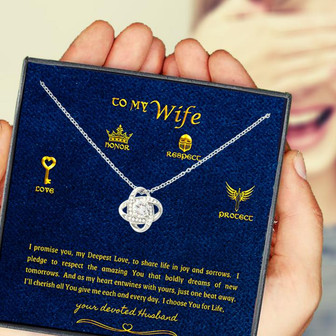 To My Wife - I Choose You For Life - Love Knot Necklace Gift - Thegiftio UK