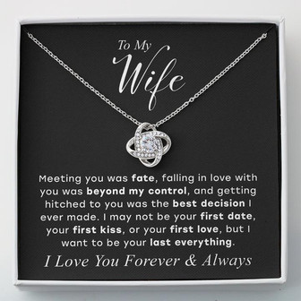 To My Wife – I Love You Forever & Always - Love Knot Necklace - Thegiftio UK