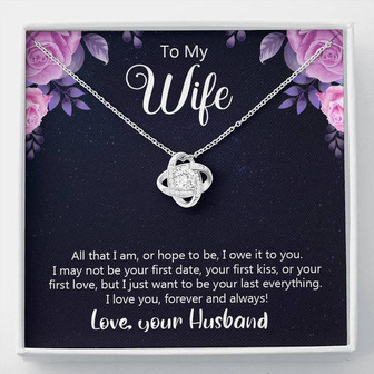 To My Wife - I Love You, Forever And Always - Love Knot Necklace - Thegiftio UK