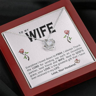 To My Wife - I Thank The Lord - Love Knot Necklace - Thegiftio UK